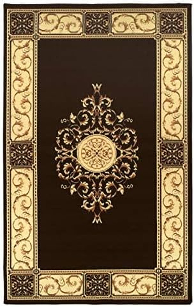 Elegant Floral Medallion Area Rug – 5′ x 8′ for Living Room & Entryway