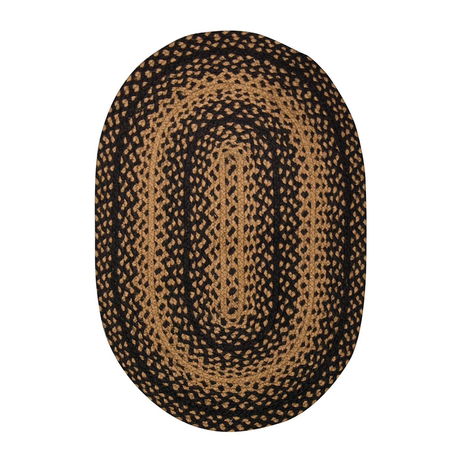 IHF Home Decor Ebony Braided Oval Area Rug 20″x30″ – Jute Accent Floor Carpet
