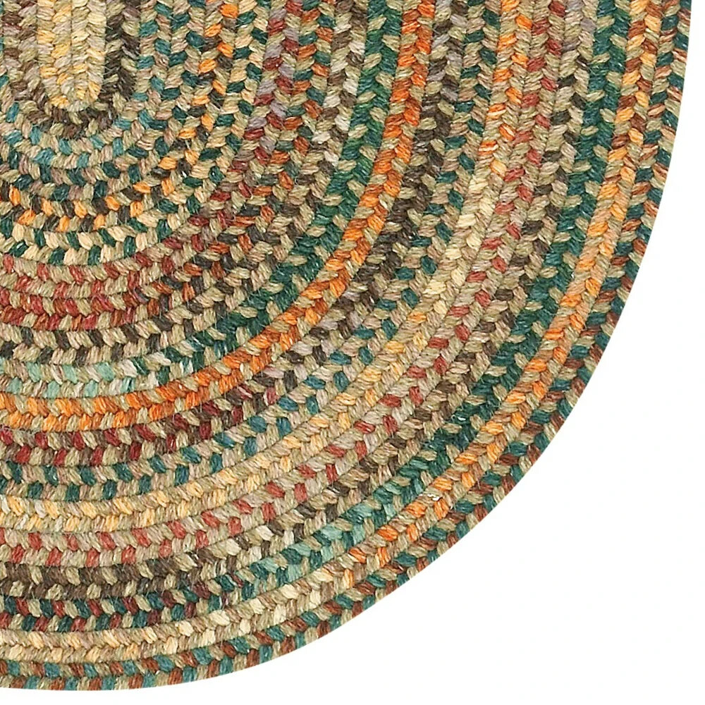 Capel Rugs American Classic Tan Multi Wool Blend Country Braided Oval Area Rug