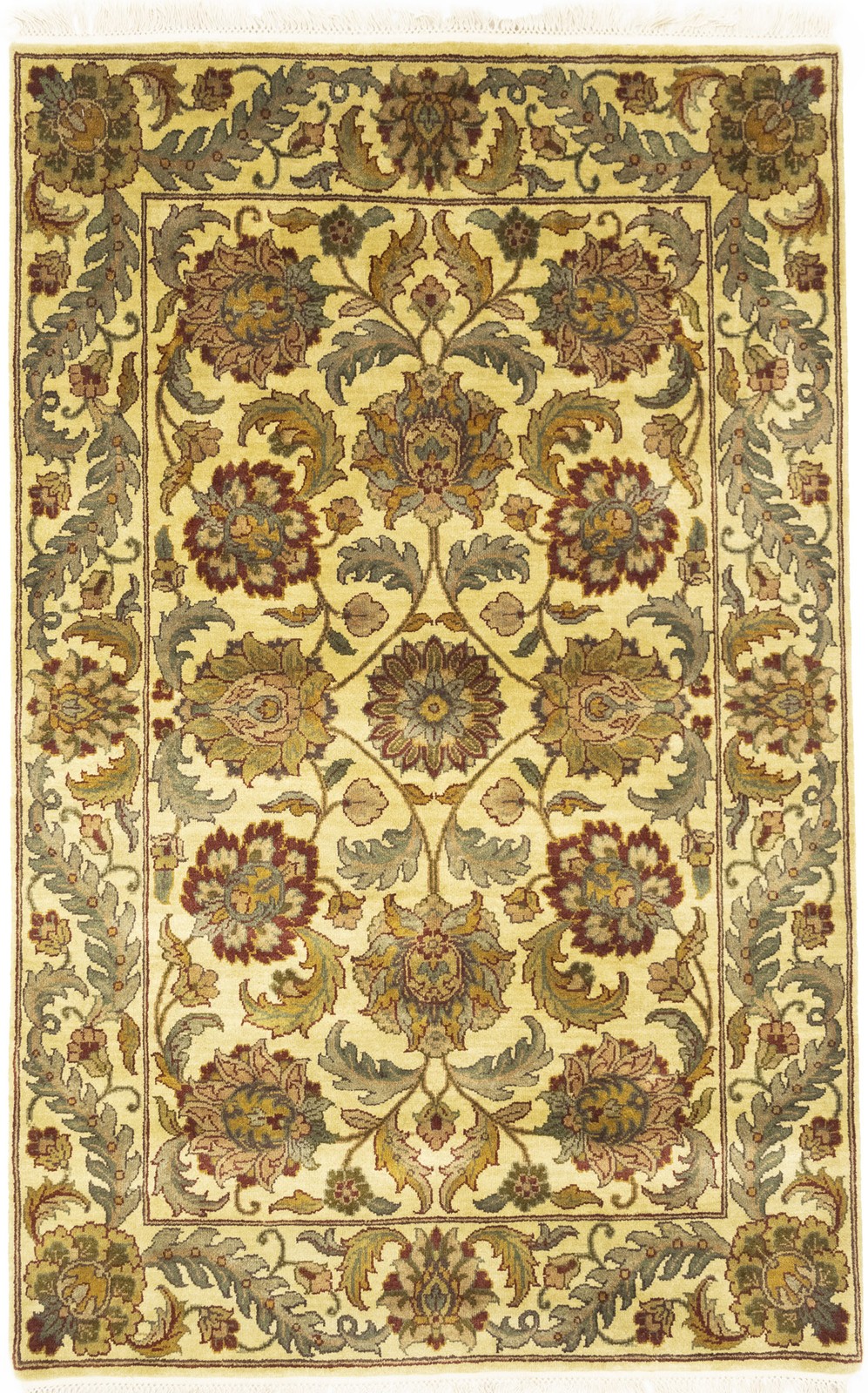 Handmade Agra Jaipur 4X6’5 Oriental Rug Floral Design Thick Pile Decor Carpet