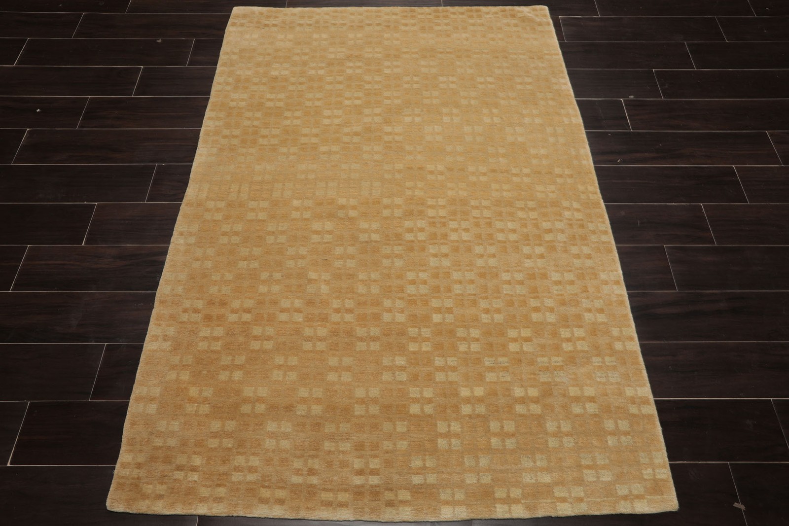 Michaelian & Kohlberg 4’1”x5’10” Hand Knotted Wool & Silk Beige Tibetan Rug