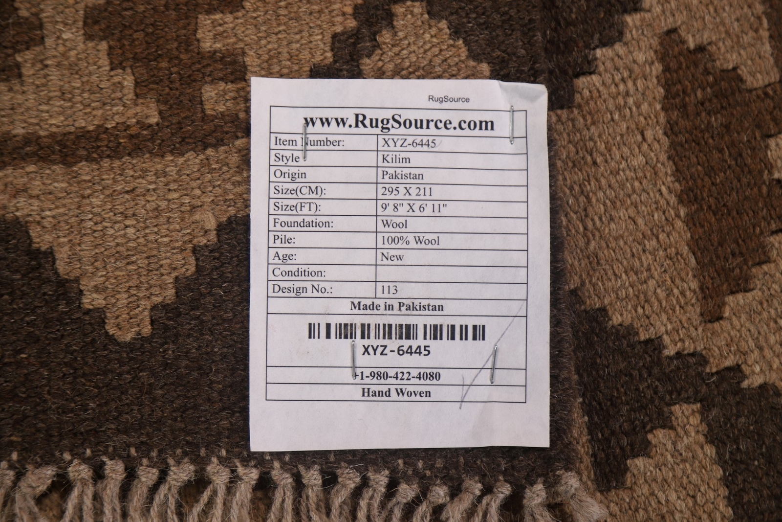 Flat-Weave Geometric Reversible Kilim Area Rug Wool Hand-Woven 7×10 ft Carpet
