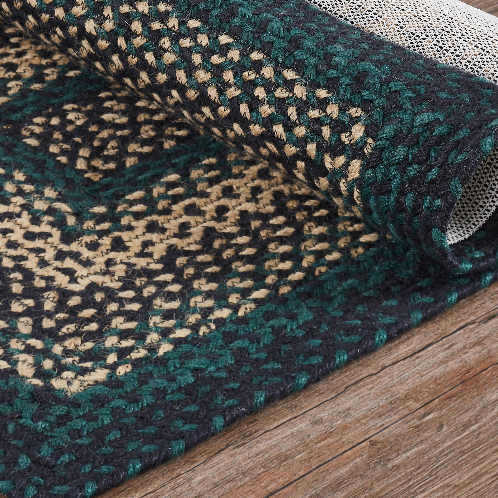 Pine Grove, Braided Jute Rug,, Accent Rug, Rectangle, Green, 24×36 VHC Brands