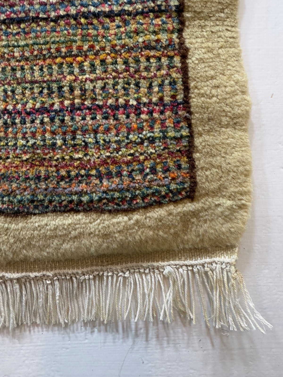 Vintage Beautiful Hand Knotted Striped Gabbeeh Design Wool Rug Carpet Floor Area