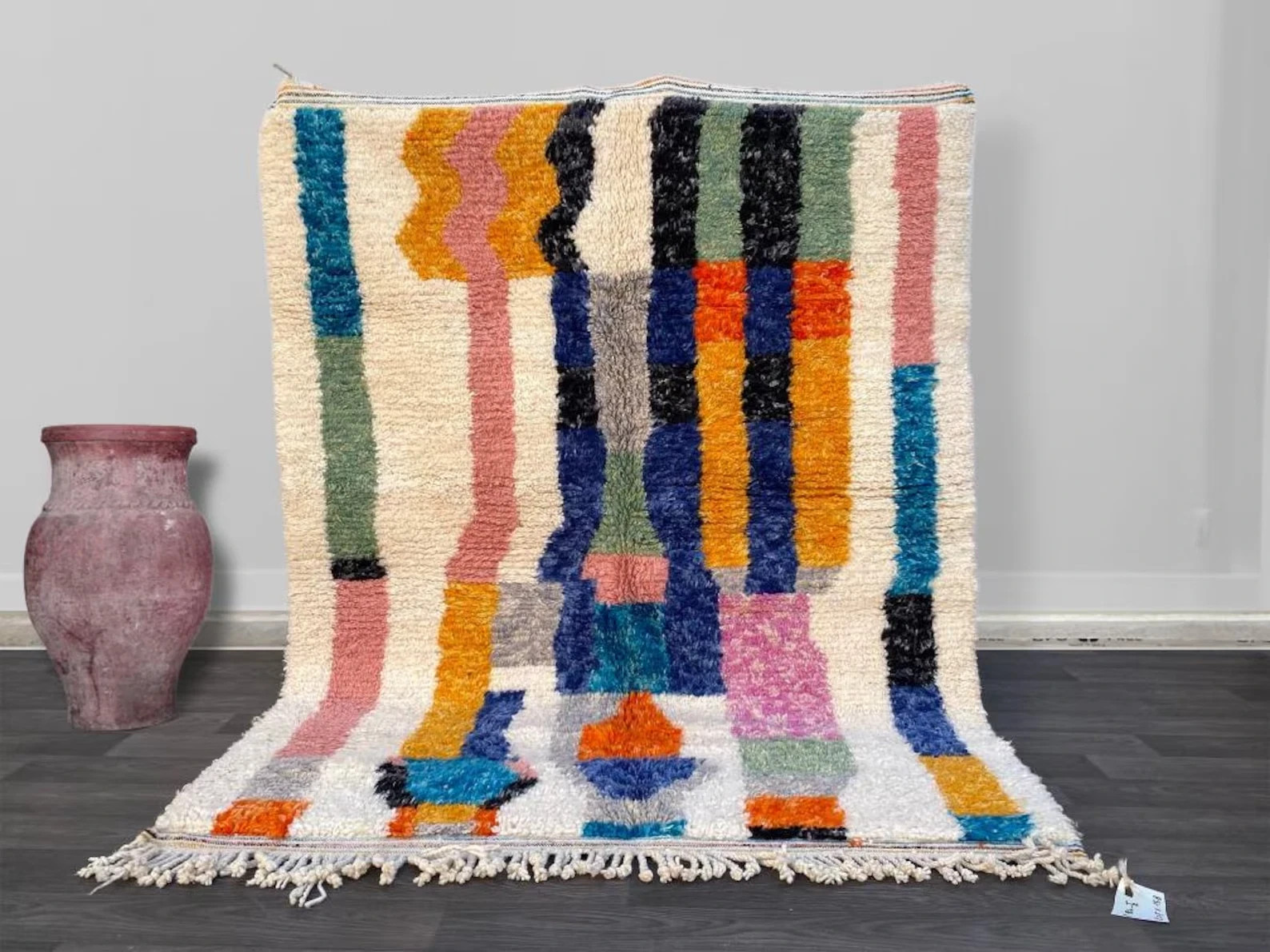 Design Moroccan Berber Beni Ourain Wool Rug Color Multicolor Rugs