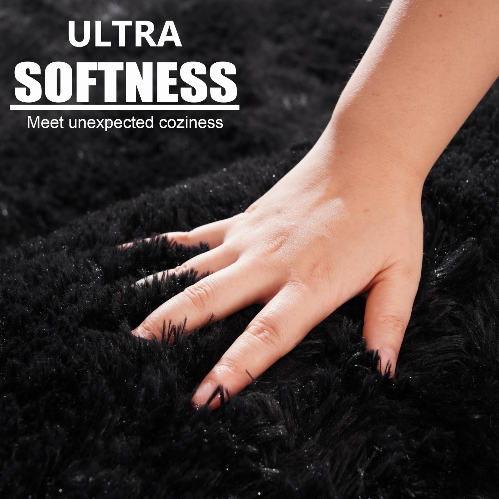 Fluffy Area Rugs 3 x 5 Feet, Modern Minimalist Style Shag Rugs, Non-Slip Indo…