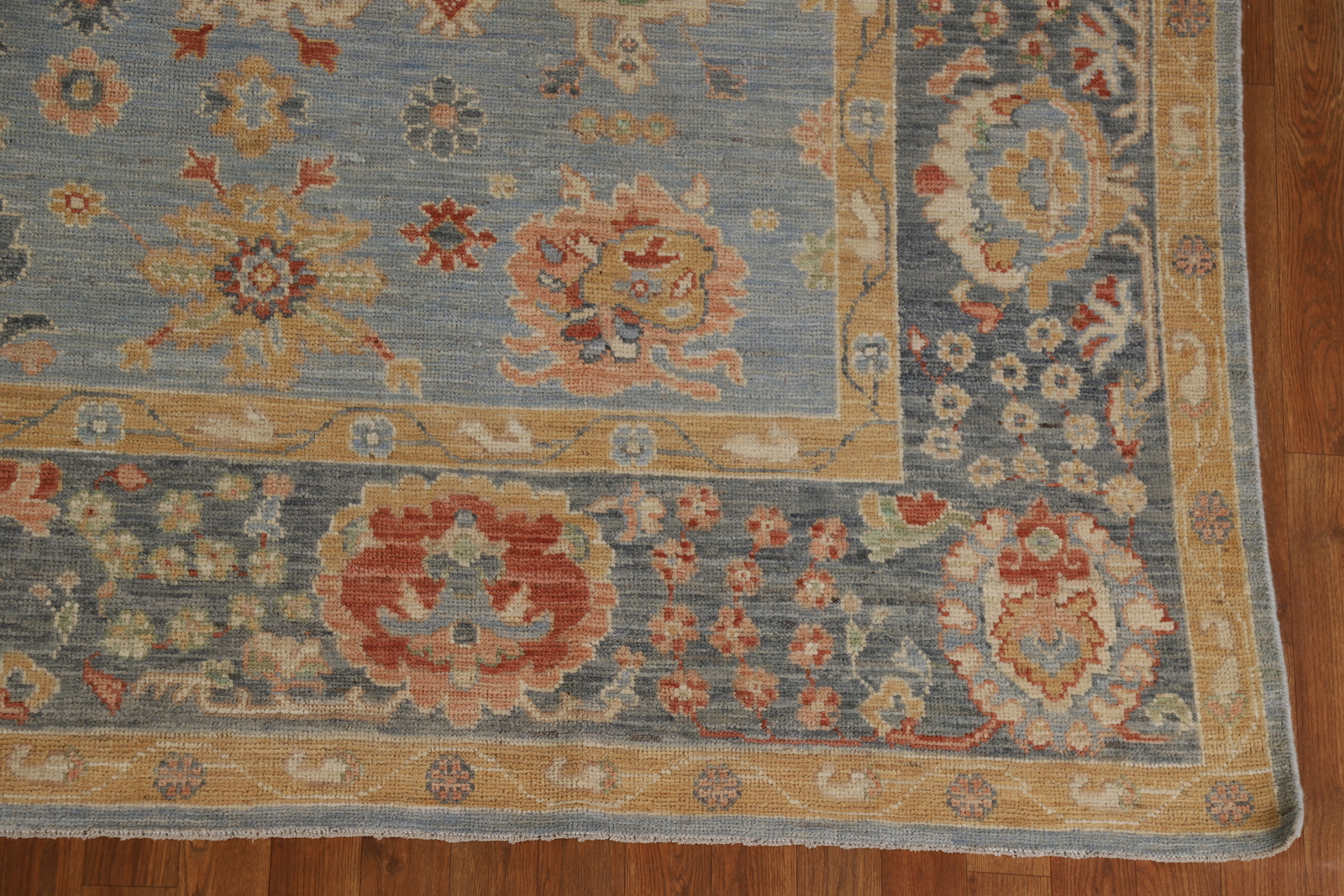 Vegetable Dye Authentic Oushak Turkish Rug 9×12 ft Handmade Wool Carpet