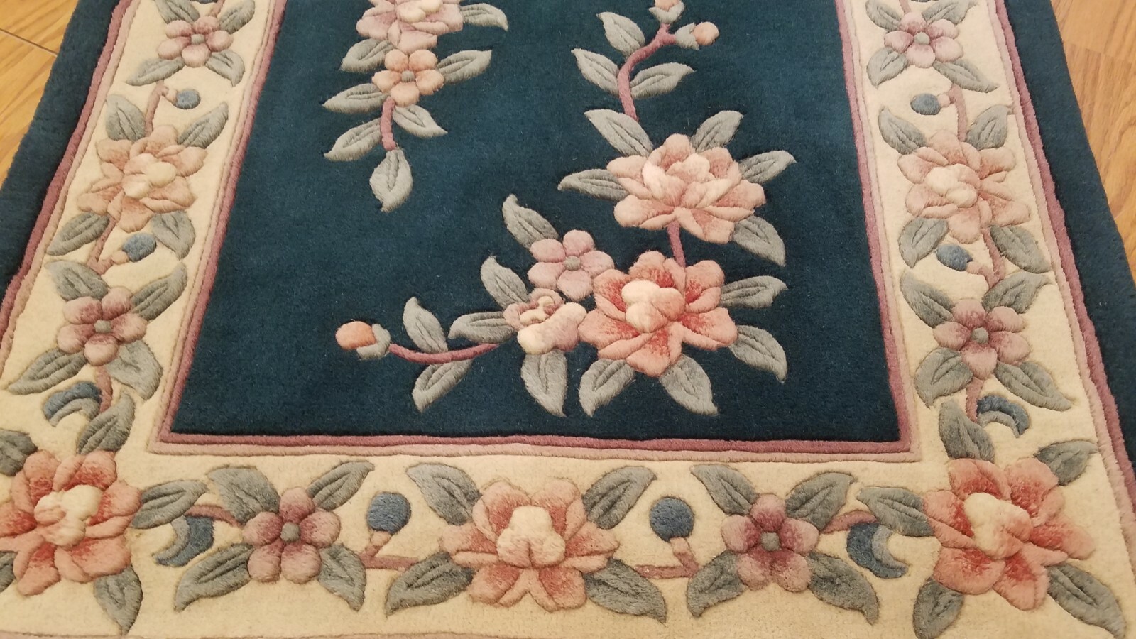 3 x 5 Emerald Green Hand Knotted French Aubusson 90L Wool