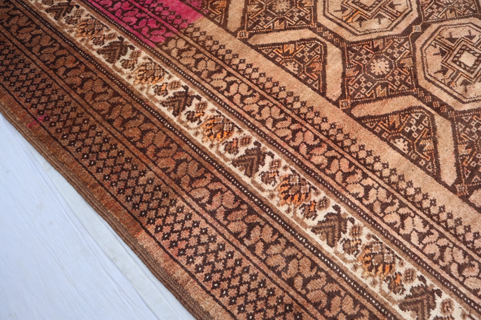 5’0x9’0 ft Large Runner Rug, Antique Afghan Handmade Geometric Rug, Kitchen Rug