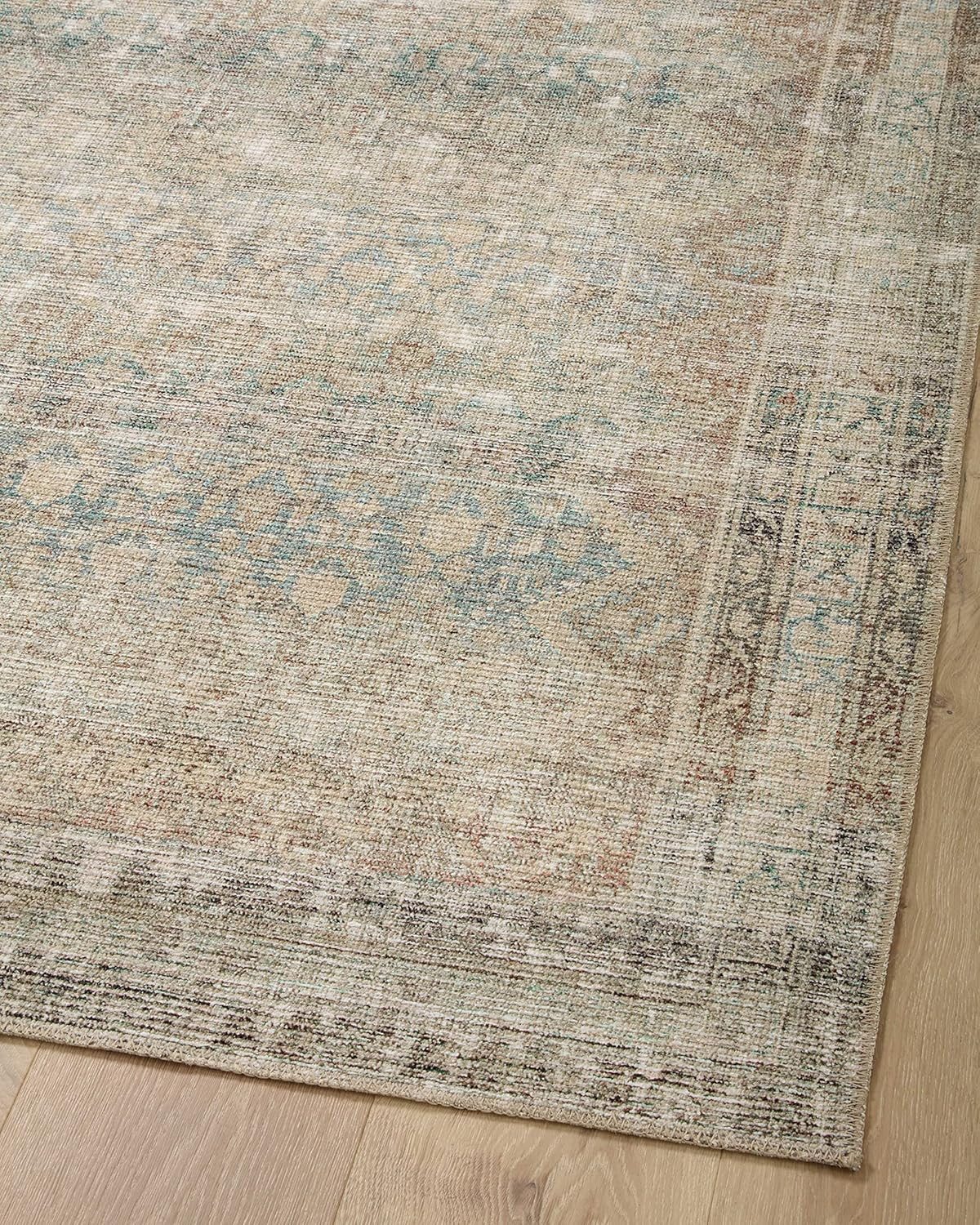 Loloi Angela Aubrey Area Rug 7’6″ x 9’6″ Jade/Natural, 0.19″ Pile Height