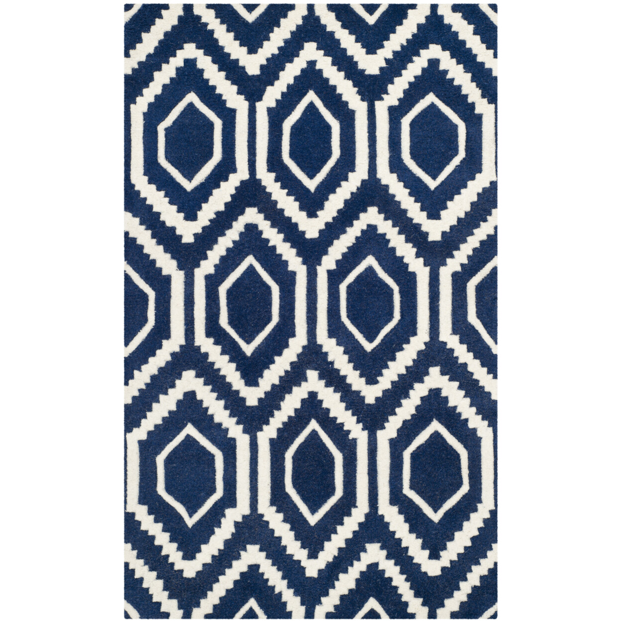 SAFAVIEH Chatham CHT731C Handmade Dark Blue / Ivory Rug