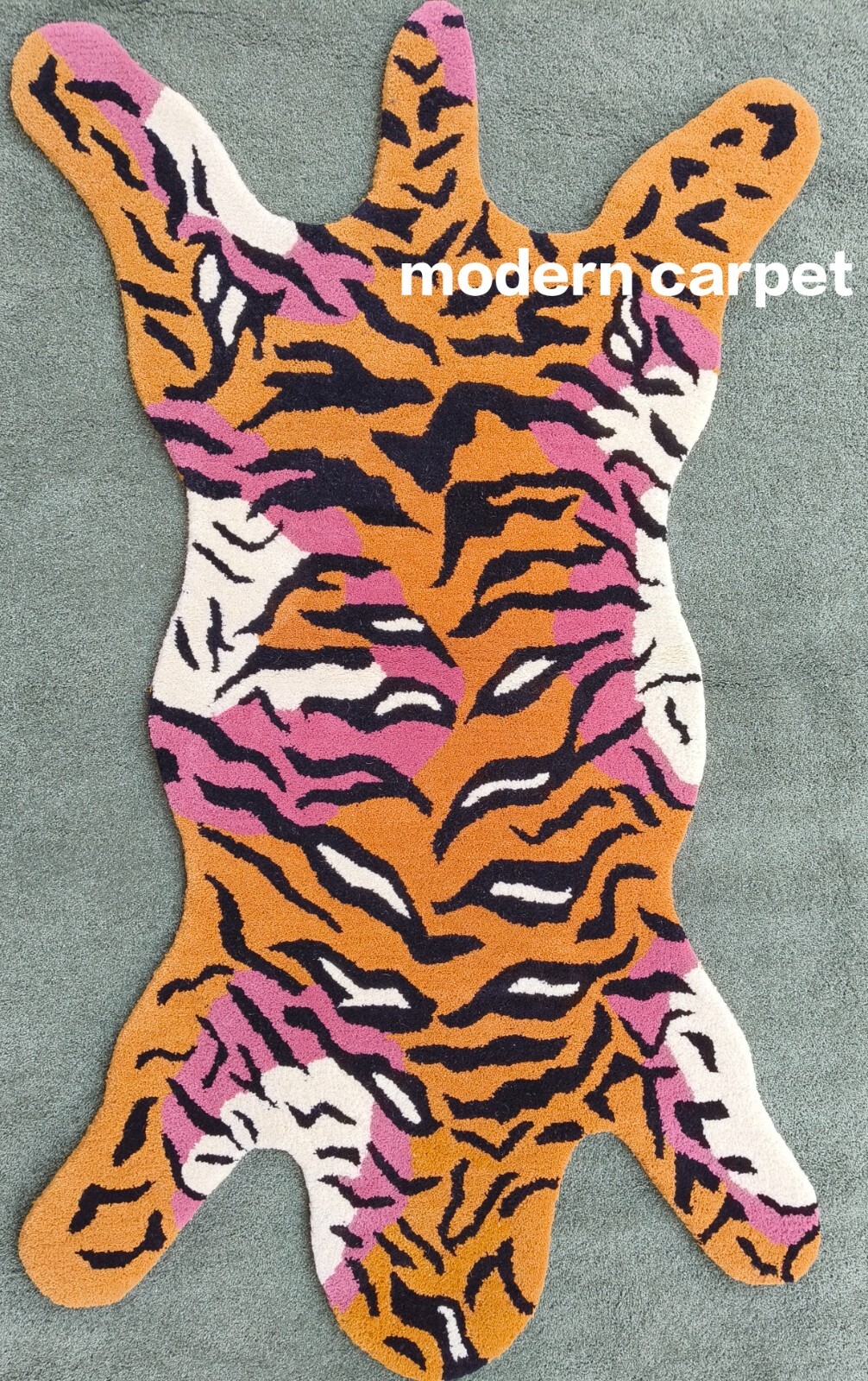 Tiger Rugs 3×5 Feet Handmade 100% Woolen Hand Tufted For Home Decoration