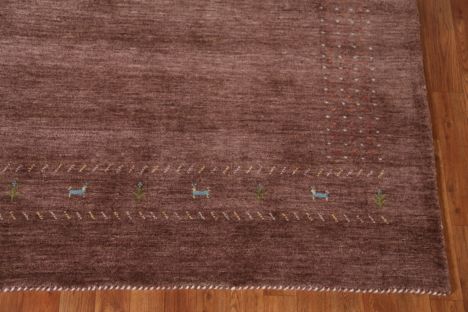 Soft and Plush Brown Gabbeh Hand-knotted Wool Rug 5×8 ft.