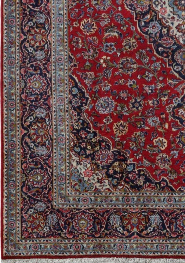 8′ x 11′ Red Perssiaan Signed Kashhan Rug 81391
