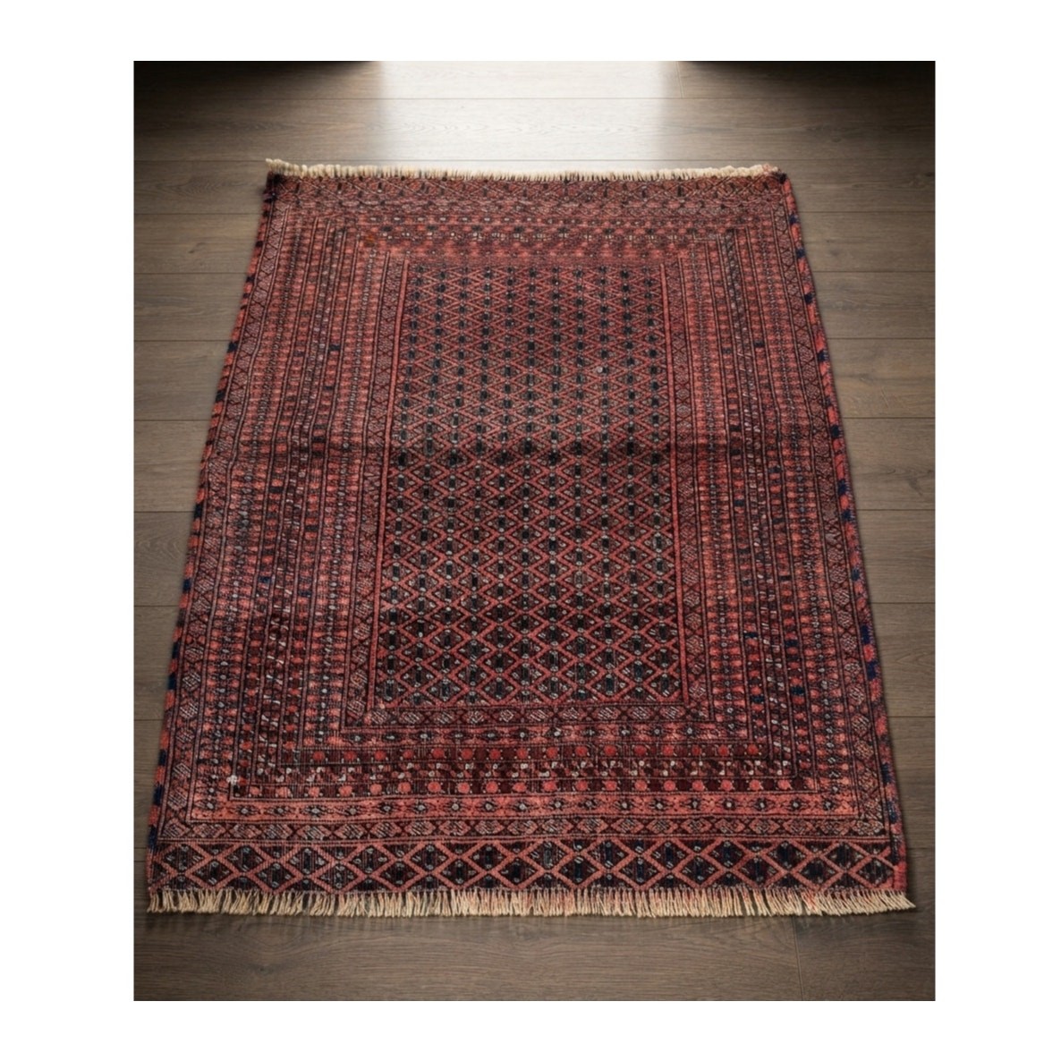 Vintage Traditional Handmade Baluchi Wool Multicolor Rug 41x31in