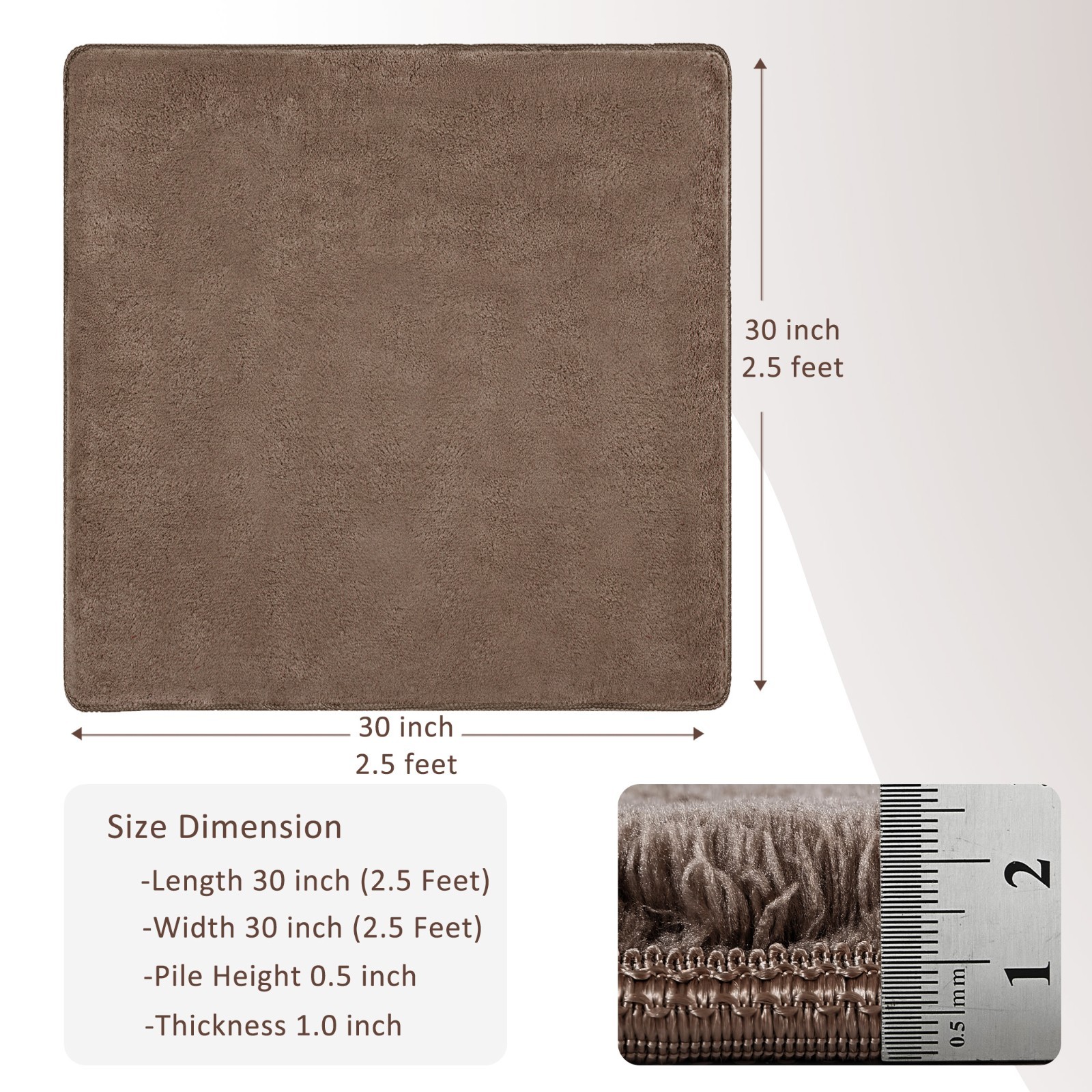 PURE ERA Carpet Stair Tread Landing Mat Ultra Plush Shag Soft Self Adhesive Rug