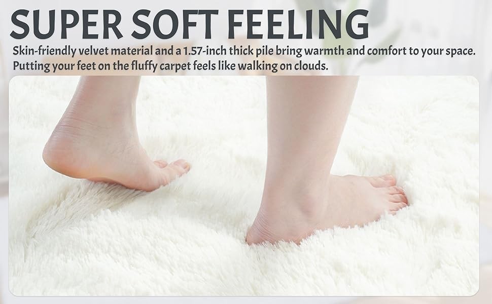 Soft Modern Indoor Large Shaggy Rug for Livingroom Bedroom Dorm Kids Room Home