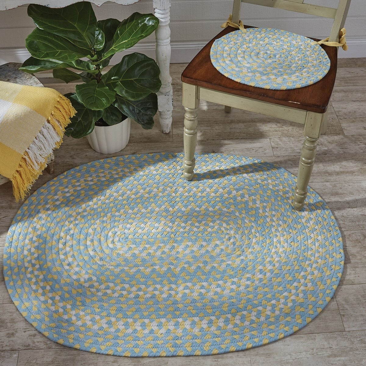 COZY COTTAGE BRAIDED OVAL RUG, 32X42, SHABBY CHIC, COTTAGE, NEW, PARK DESIGNS