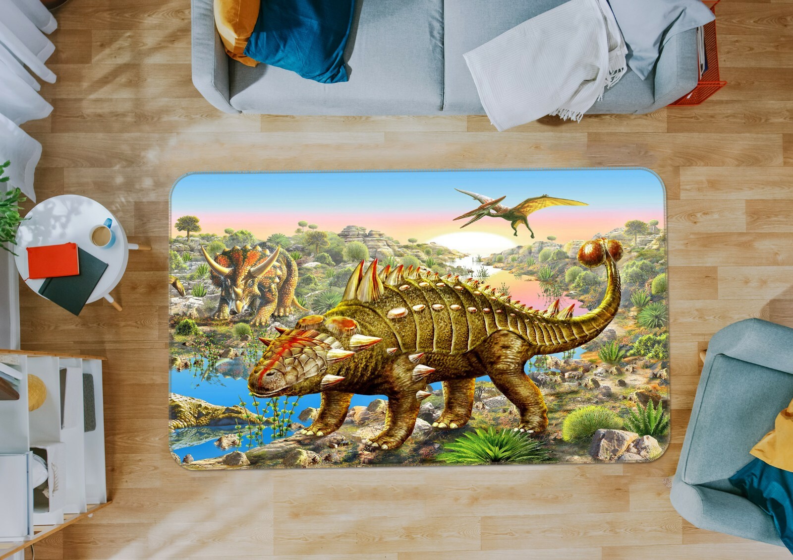 3D Dinosaur Panorama ZHUA01 Game Non Slip Rug Mat Photo Carpet Adrian Chesterman