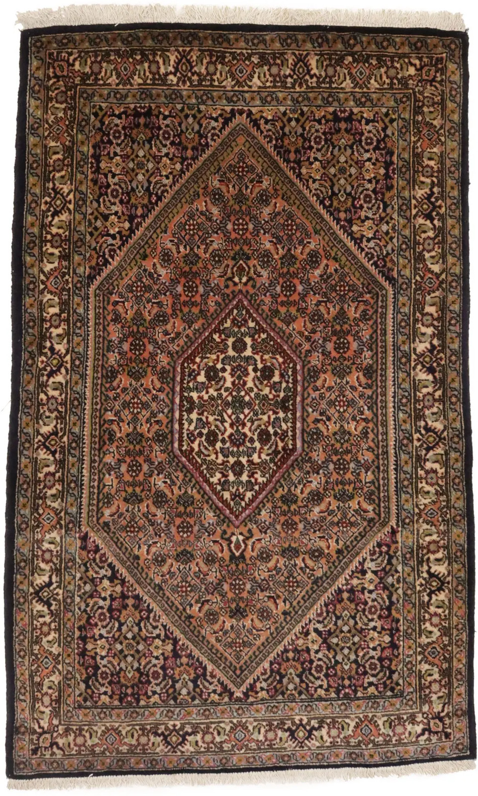 Handmade 3X5 Oriental Rug Orange Floral Design Classic Decor Plush Carpet