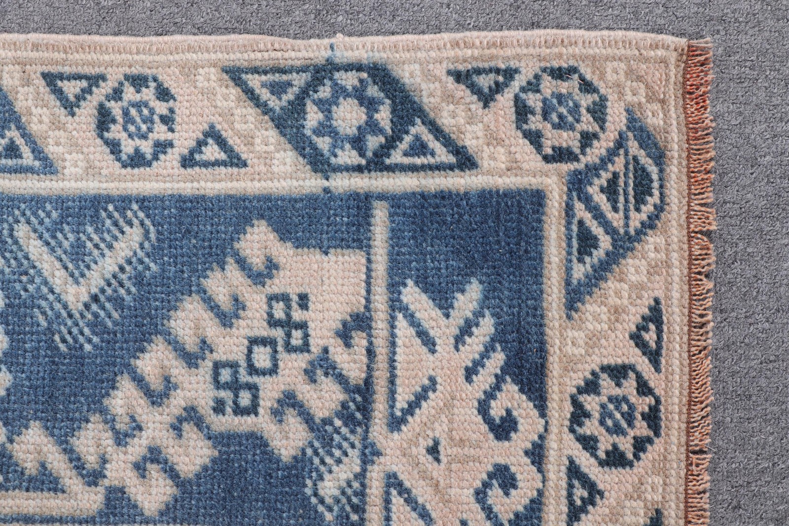 4,1×6,5 ft Rug, Turkish Rug, Vintage Blue Wool Moroccan Rug