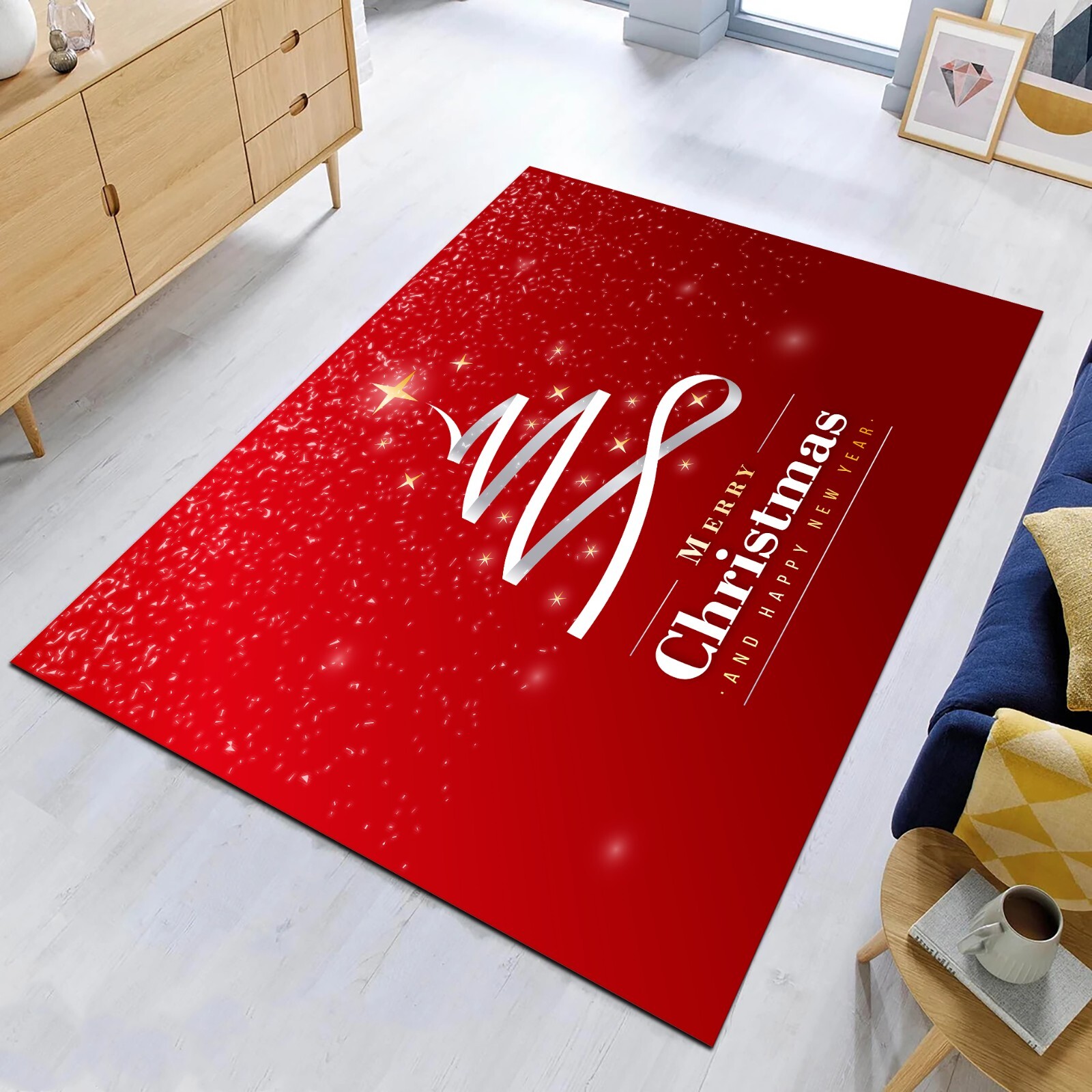 Merry Christmas Rug, Christmas Decor, New Year Gift Rug, Noel Gift Rug, Decor