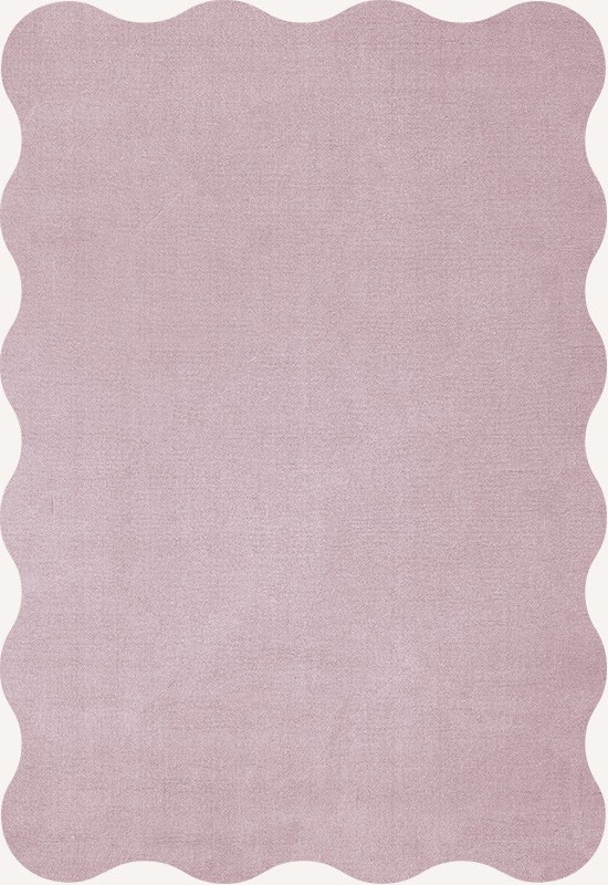 Scallop Pink Lavender Wool Hand Tufted Area Rug For Bedroom Living Room Kitchen