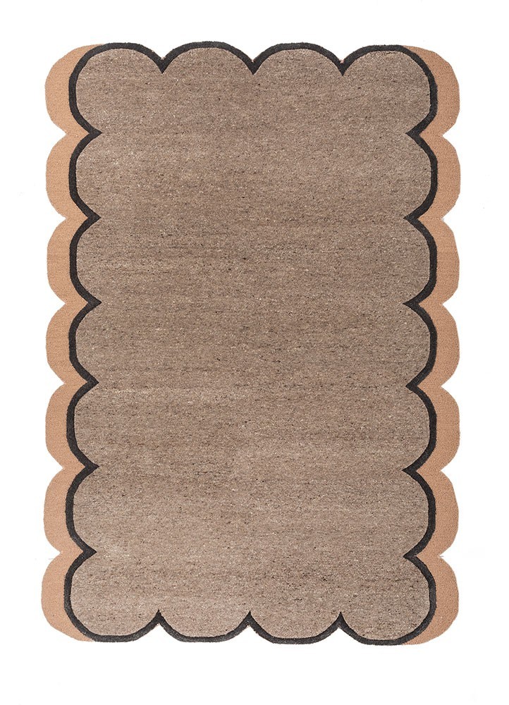 New Design Hand Tufted Wool And Viscose Color Natural Taupe/Red Clay Handmade Ru