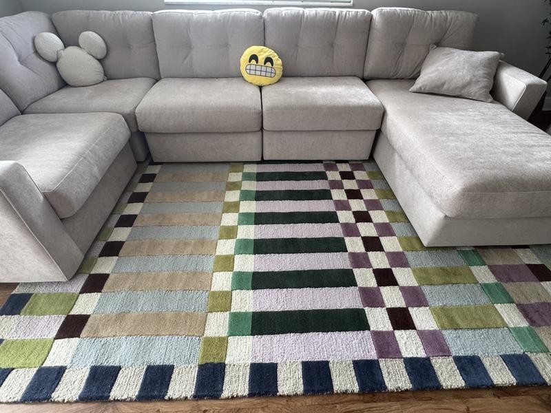 Hoxton Rug Colorful Checkered Hand-Tufted Rug