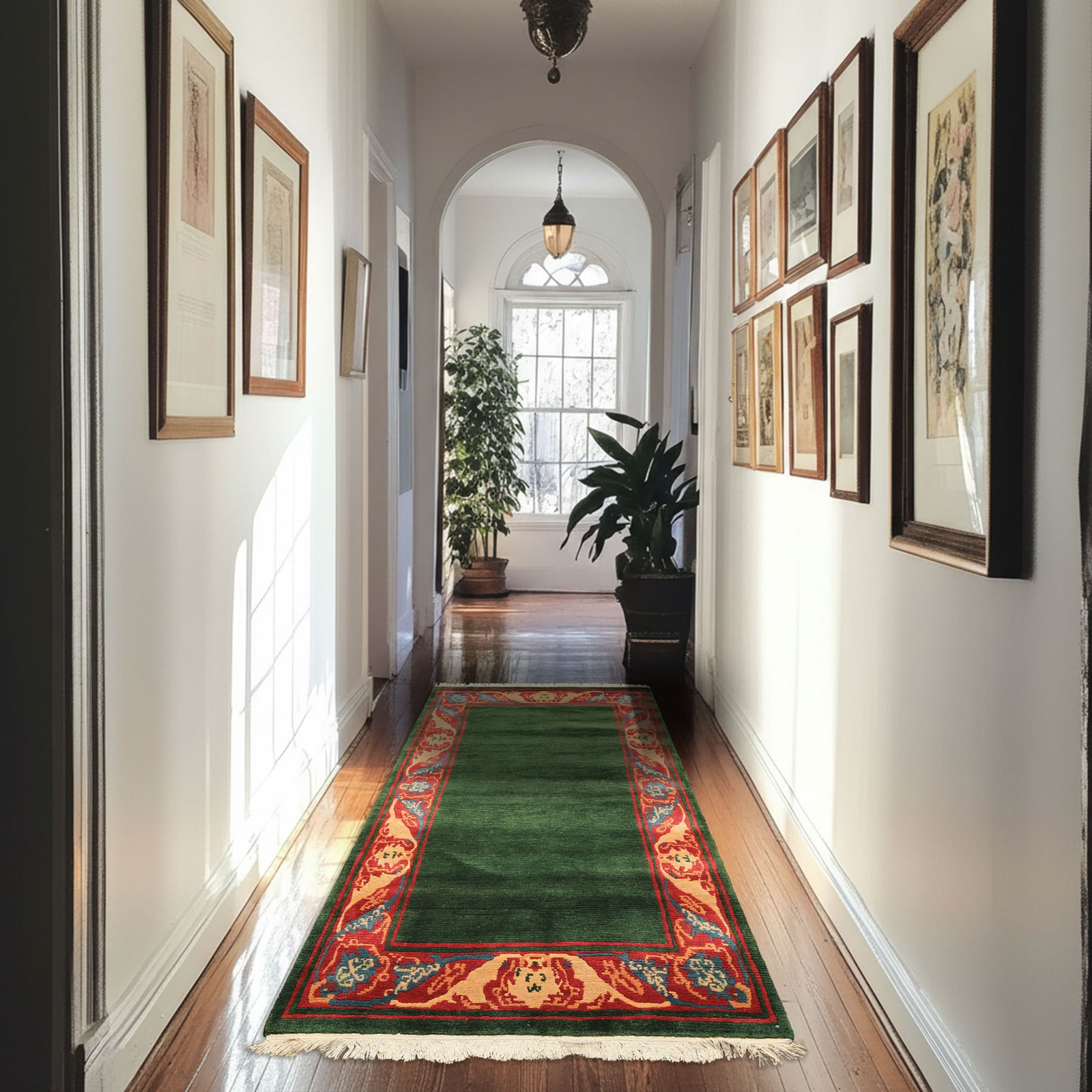 Tufenkian 4’3”x7’6″ Hand Knotted Wool Green Tibetan Swiss Wash Silky sheen Rug