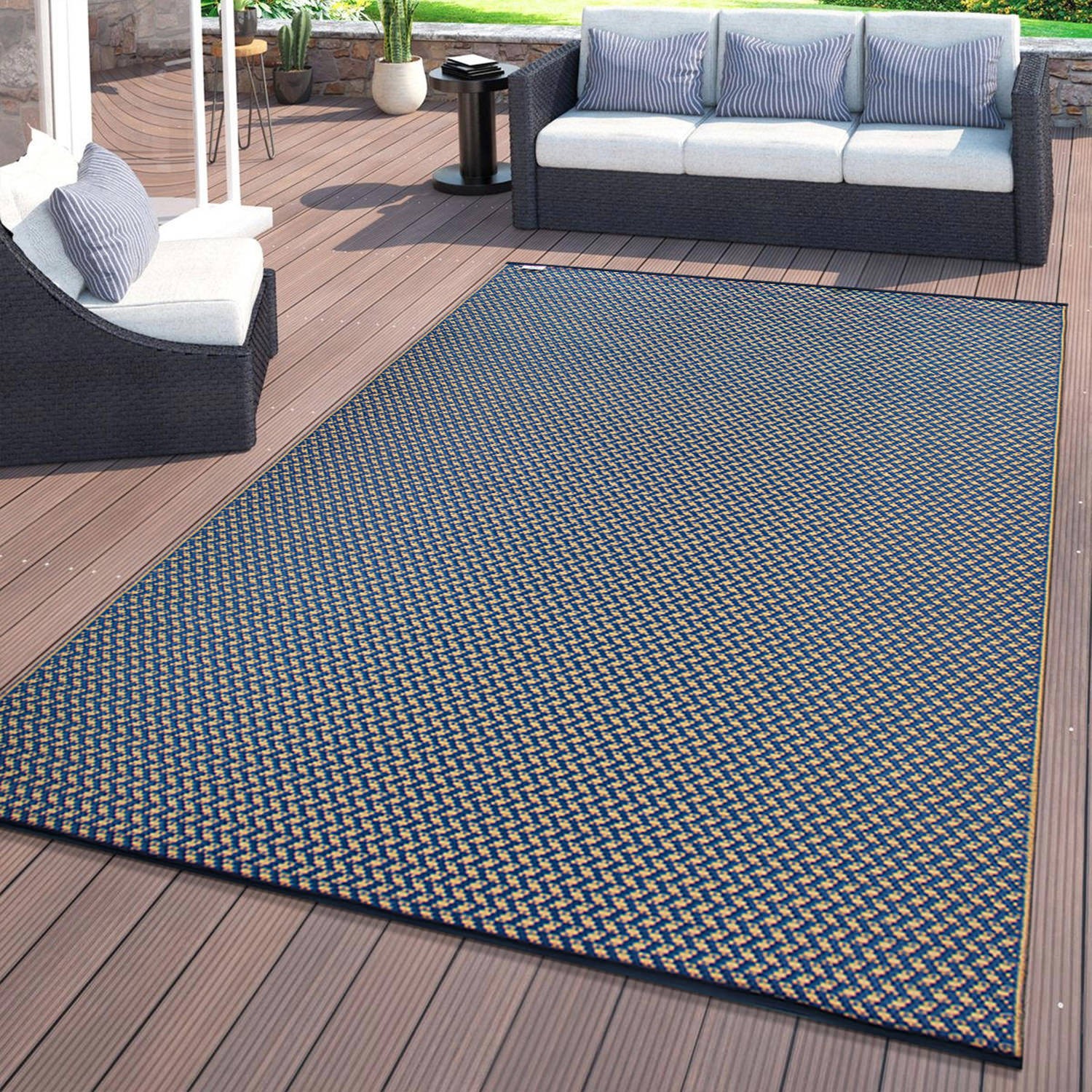 Rugshop Outdoor Carpet Modern Solid Reversible Plastic Indoor Outdoor Rugs 3×5