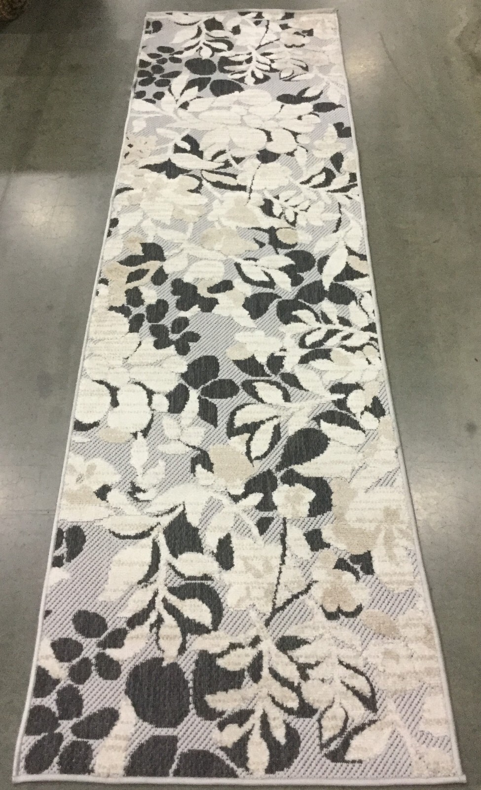 IVORY / CHARCOAL 2′-2″ X 8′ Flaw in Rug, Reduced Price 1172653699 CBN672A-28