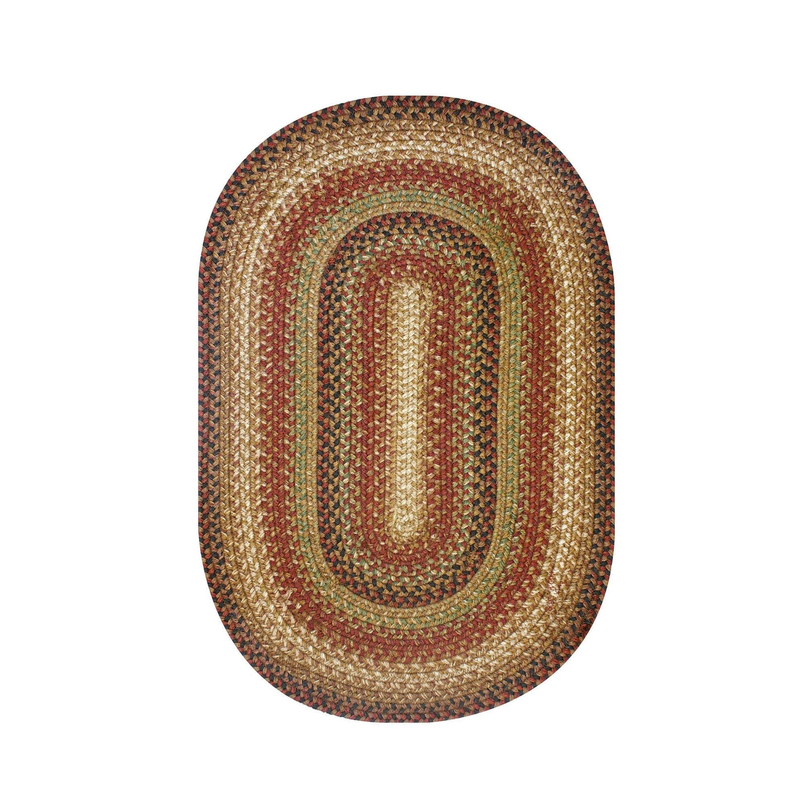Gingerbread Braided Oval Rug Brown 20″x30″ Jute Yarn Durable Reversible