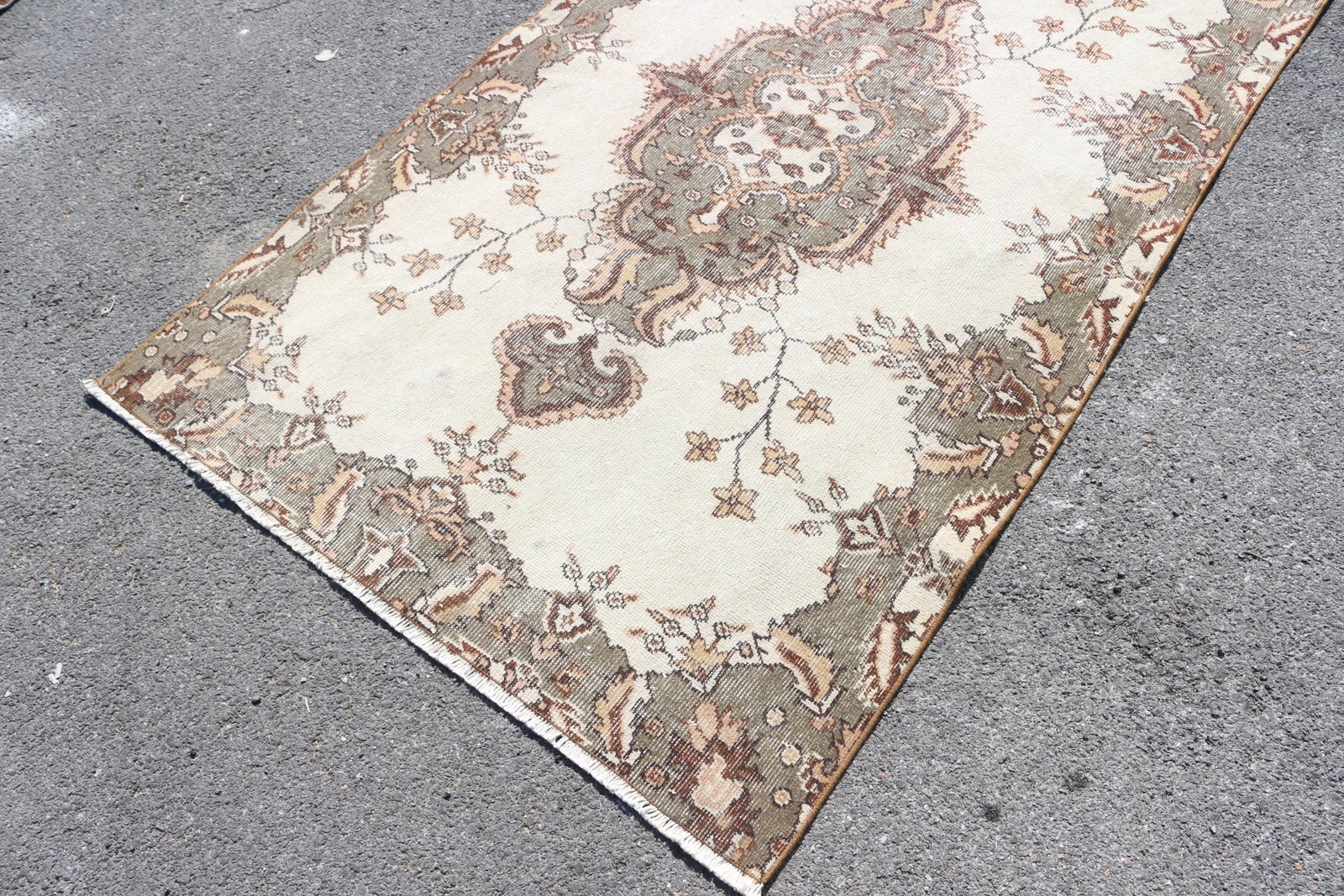 3,9×6,7 ft Rug, Area Turkish Rug, Brown Oriental Rug