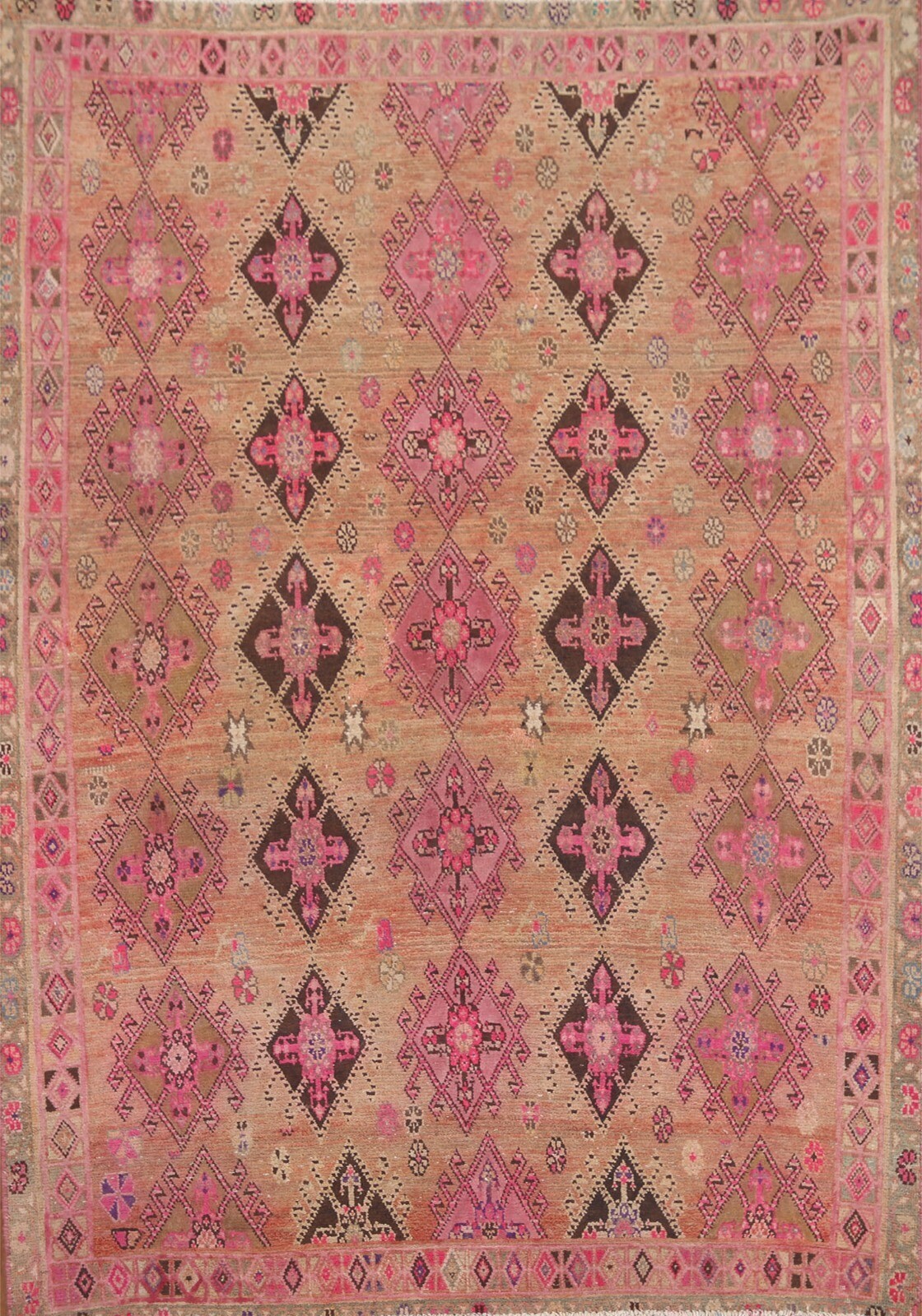 All-over Pattern Traditional Vintage Rug 4×6 Wool Hand-knotted