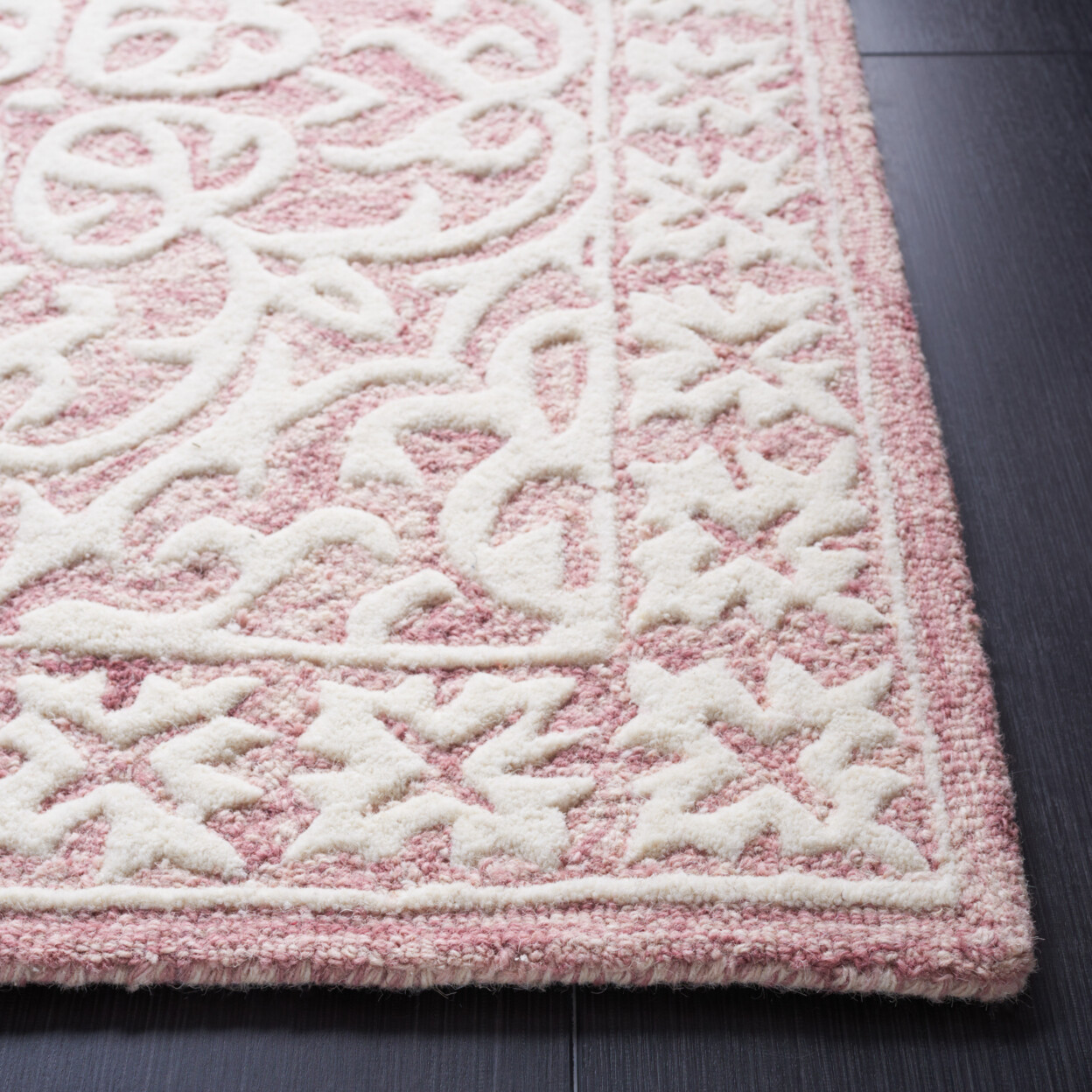 SAFAVIEH Metro MET857U Handmade Pink / Ivory Rug