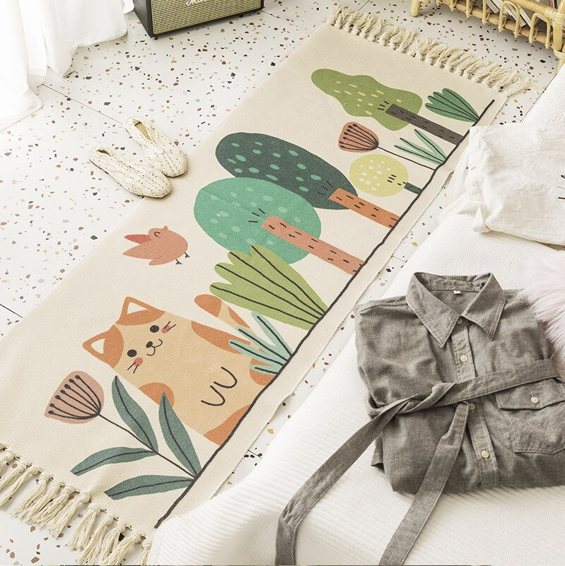 New runner with tassel long Area rug carpet area mat kids room gift 2x5ft 2x 6ft