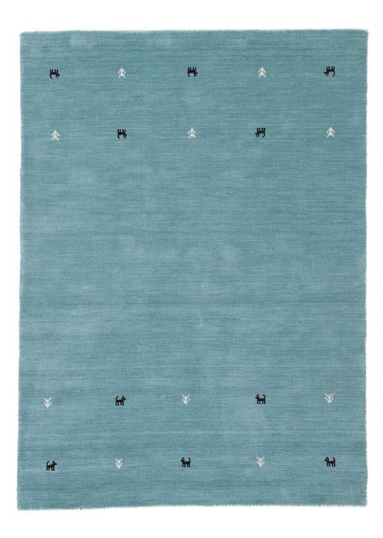 Authentic Tribal Gabbeh Blue Wool Rug 8×10 Ft – Handloom Handmade Living Room