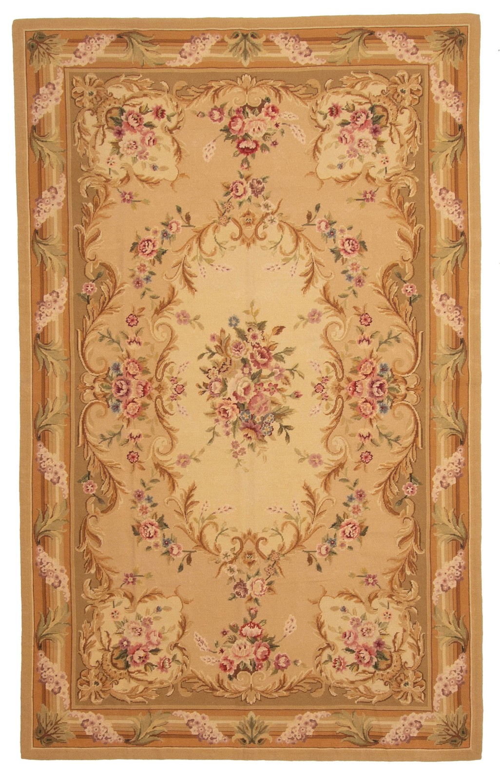 Vintage Hand Woven Area Rug 4’10” x 7’8″ Traditional Wool Oriental Carpet