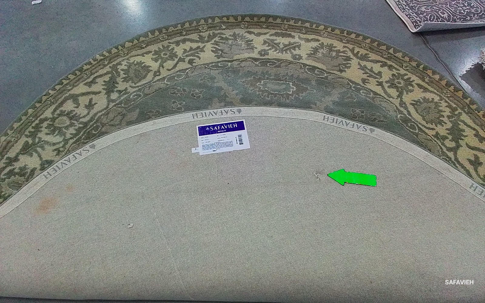 GREY / CREAM 7′-0″ x 7′-0″ Back Stain Rug, Reduced Price 1172785342 ROY993A-7R
