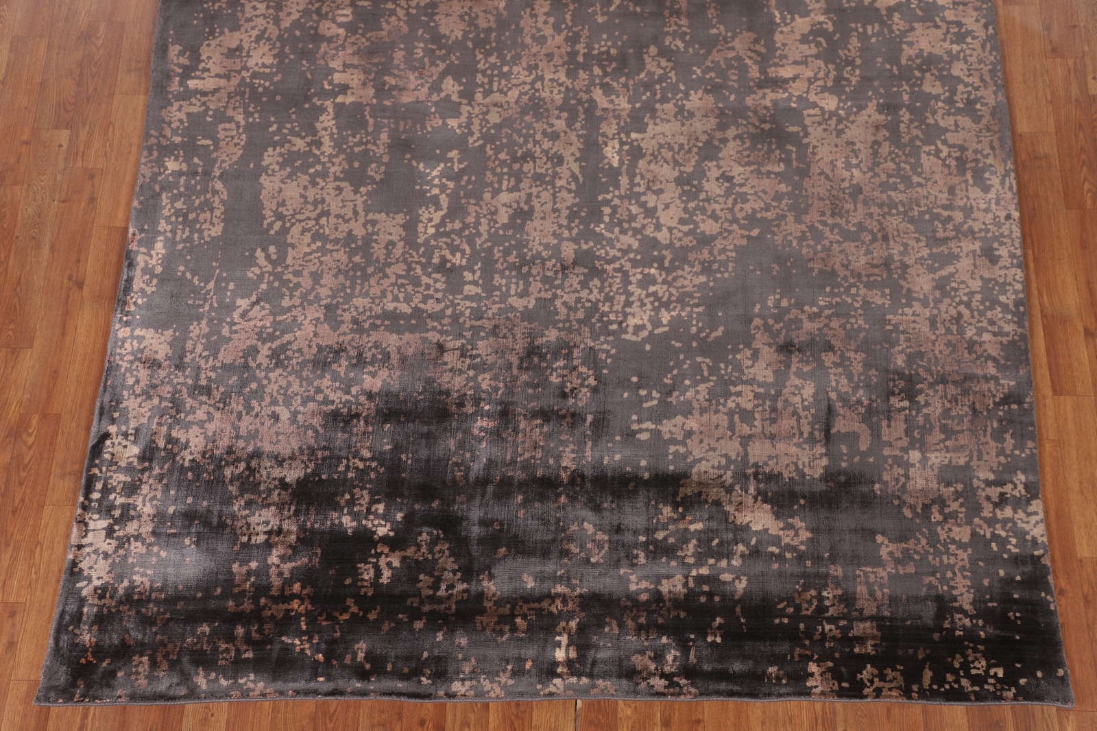 Abstract Indian Hand-knotted Wool Rug 7×9 ft Modern Design