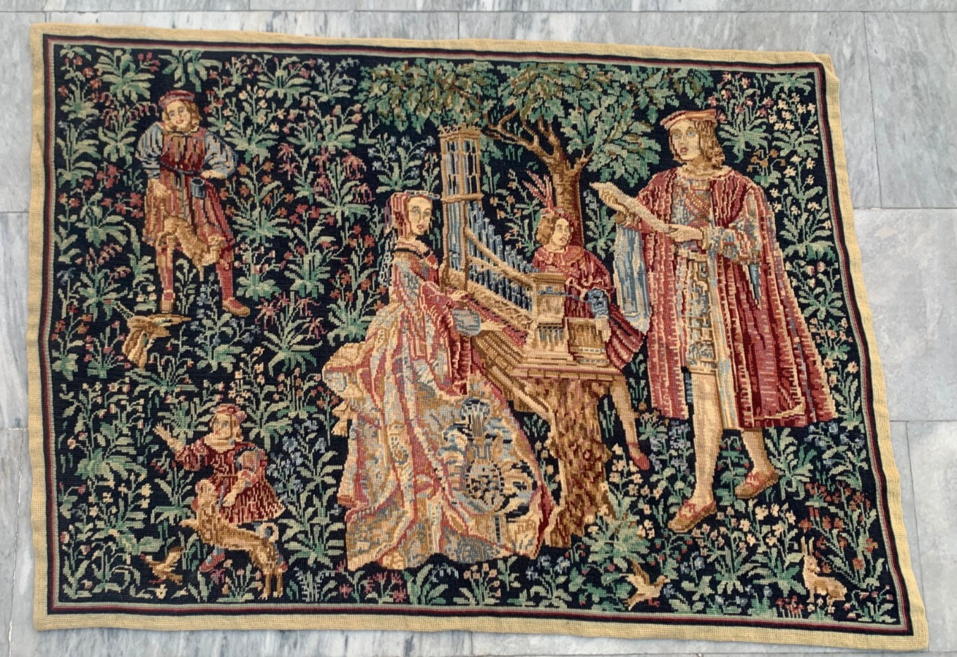 Vintage French Tapestry Handmade Tapestry Royal Tapestry Home Decor 3×4 ft