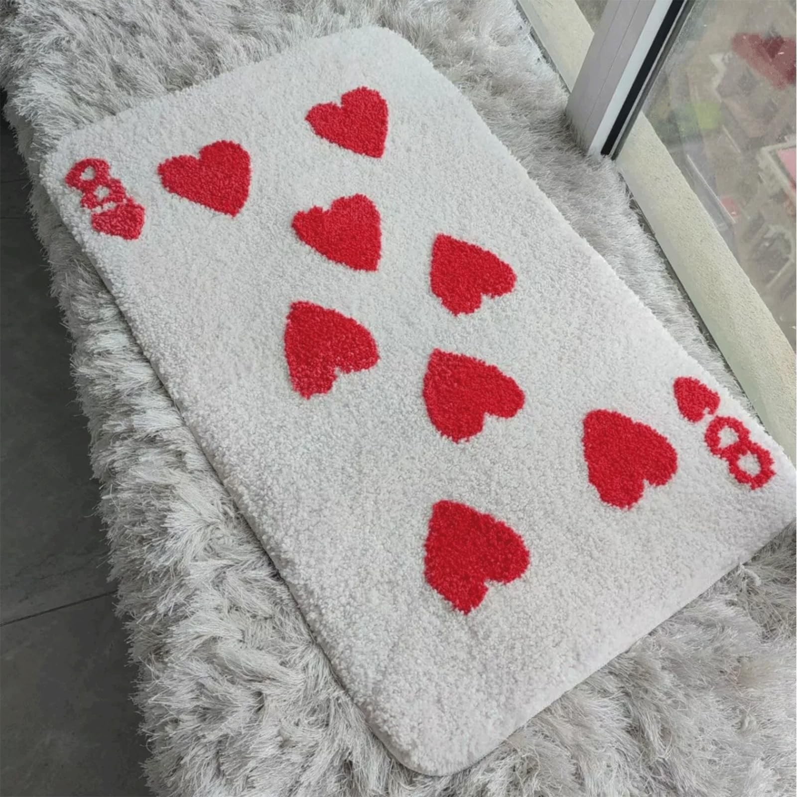 Room Decor Y2K Cool Rugs Aesthetic Eight of Hearts Carpet Area Rug Modern for