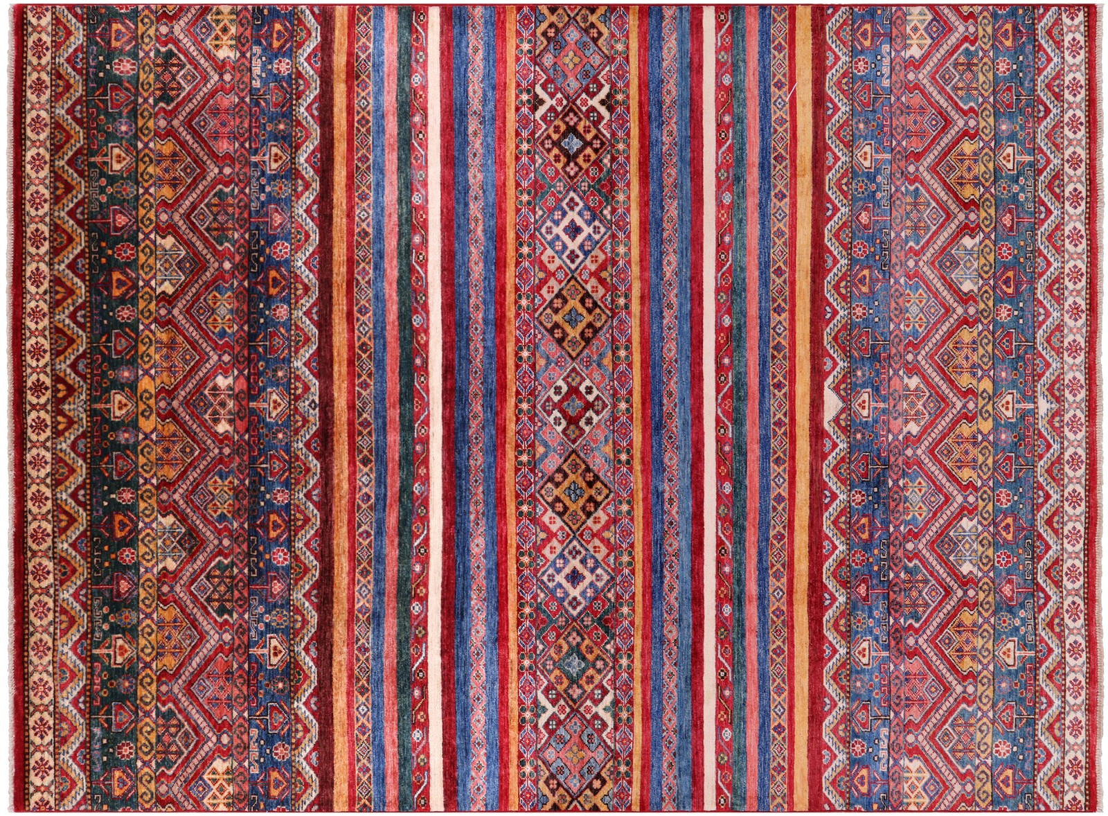 Super Kazak Khorjin Handmade Rug 5′ 6″ X 8′ 8″ – Q7422