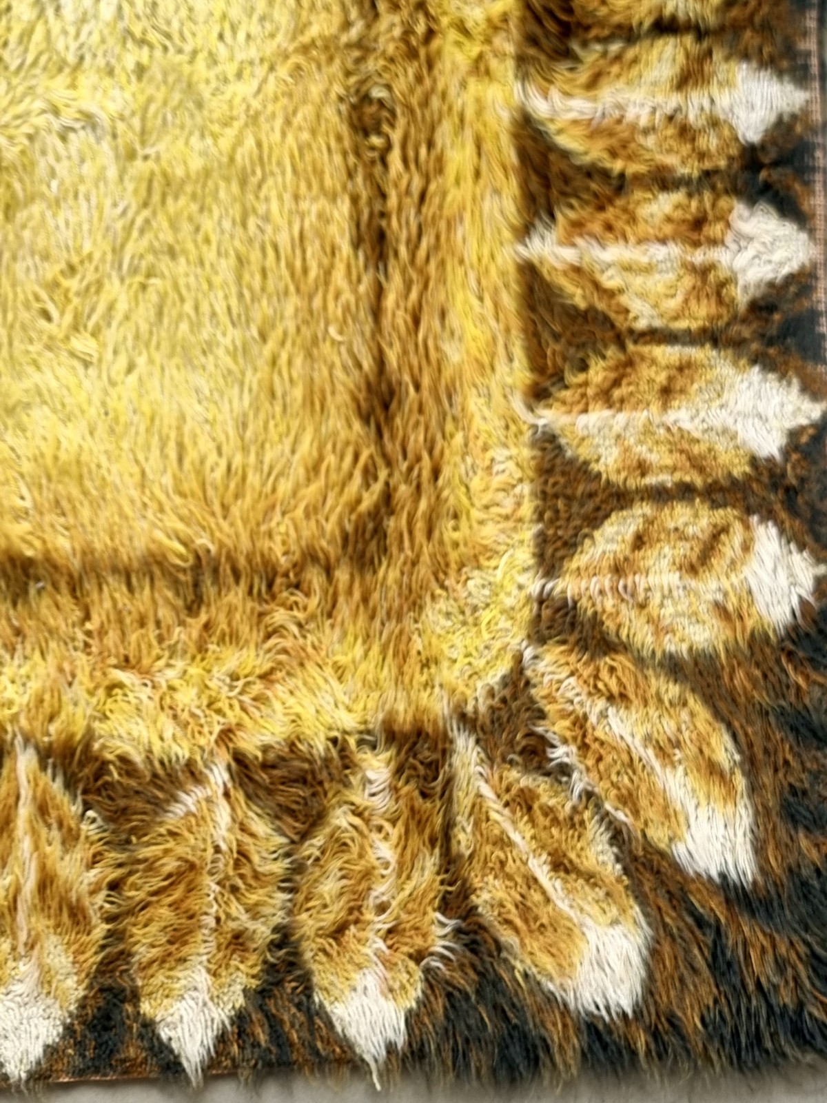 Large Rya Rug 60s Desdo Ege Hojer Sunburst Danish Mid Century Carpet