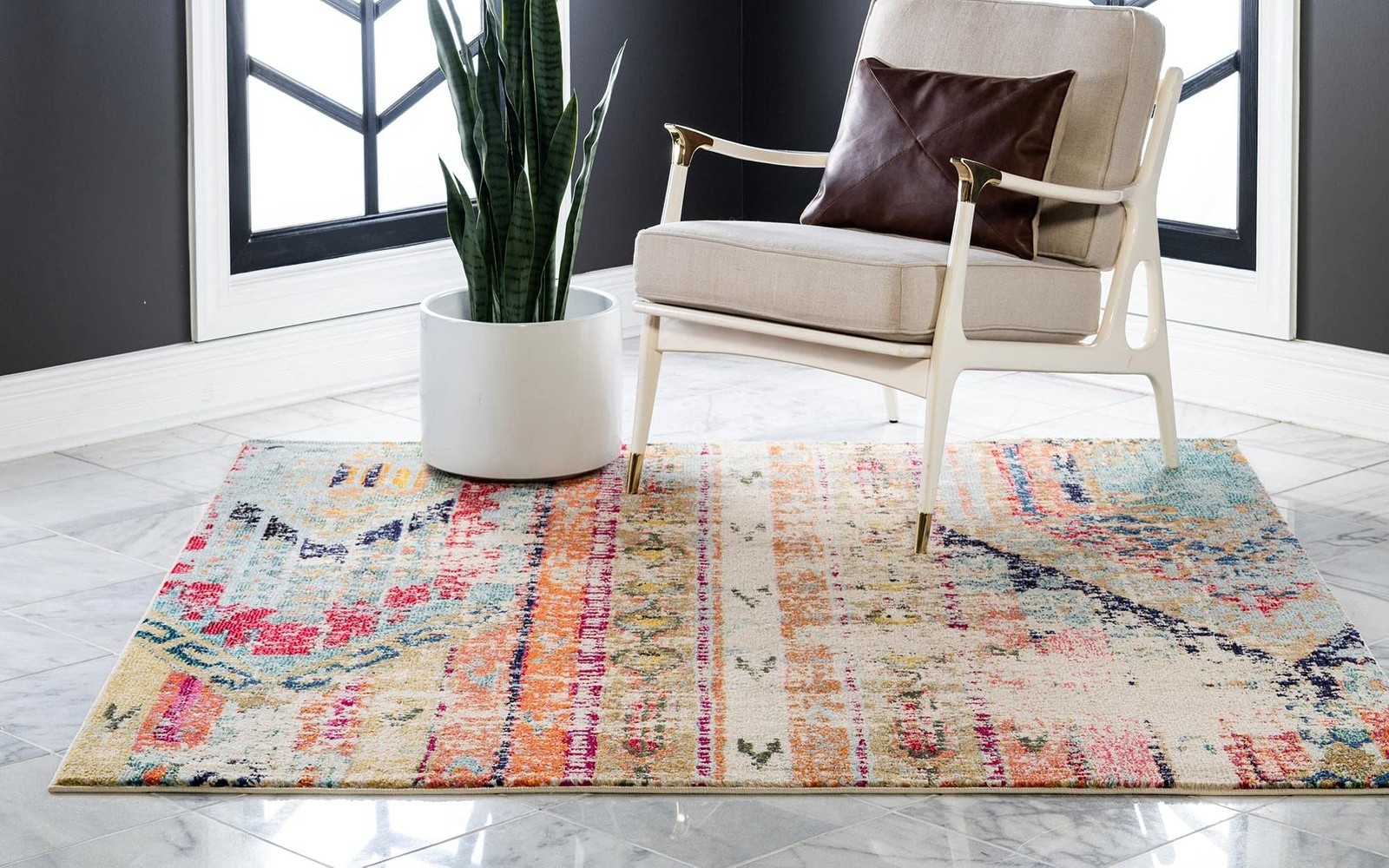 Unique Loom Sedona Collection Area Rug – 4 1 Square Multi/ Blue 3153789