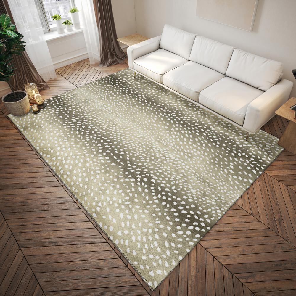 Safari Fawn Animal Animal Print 5′ x 7’6″ Area Rug Fawn ASF33