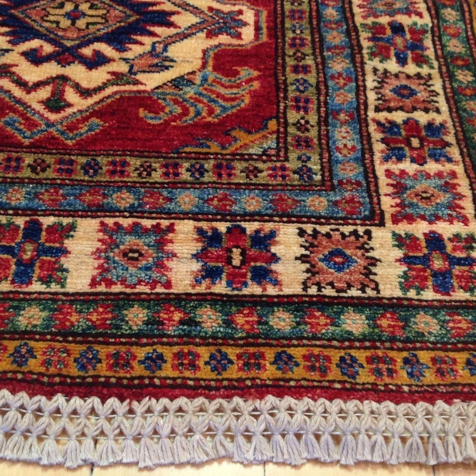 Hand-Knotted Fine Kazakl Design 100% Wool Rug Handmade (Size 2.7 X 10.6) Brral-1