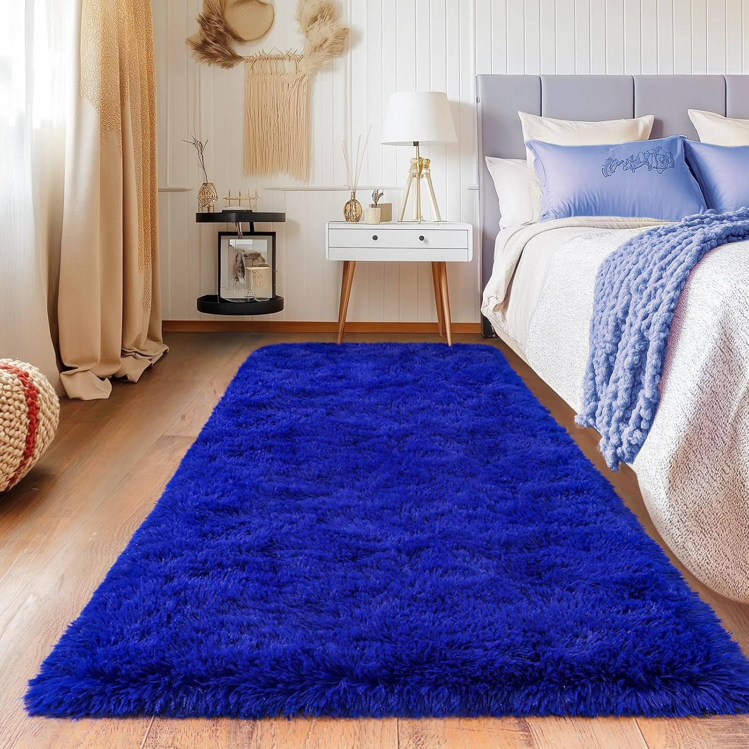 Runner Rugs for Bedroom, 2×6 Fluffy Throw Area Rug Non Slip for Bedside Dorm Hal