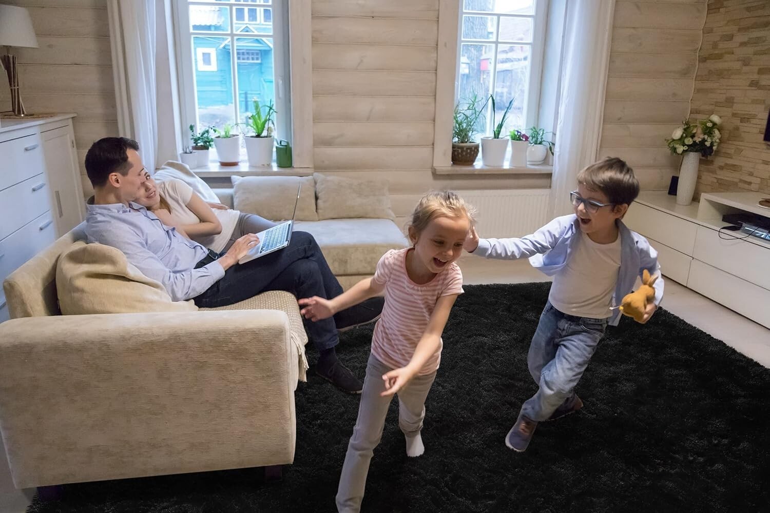 Ultra Soft Indoor Modern Area Rugs Fluffy Living Room Carpets for Children Be…